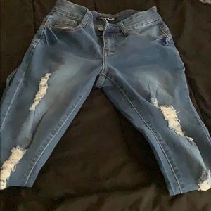 Blue skinny jeans